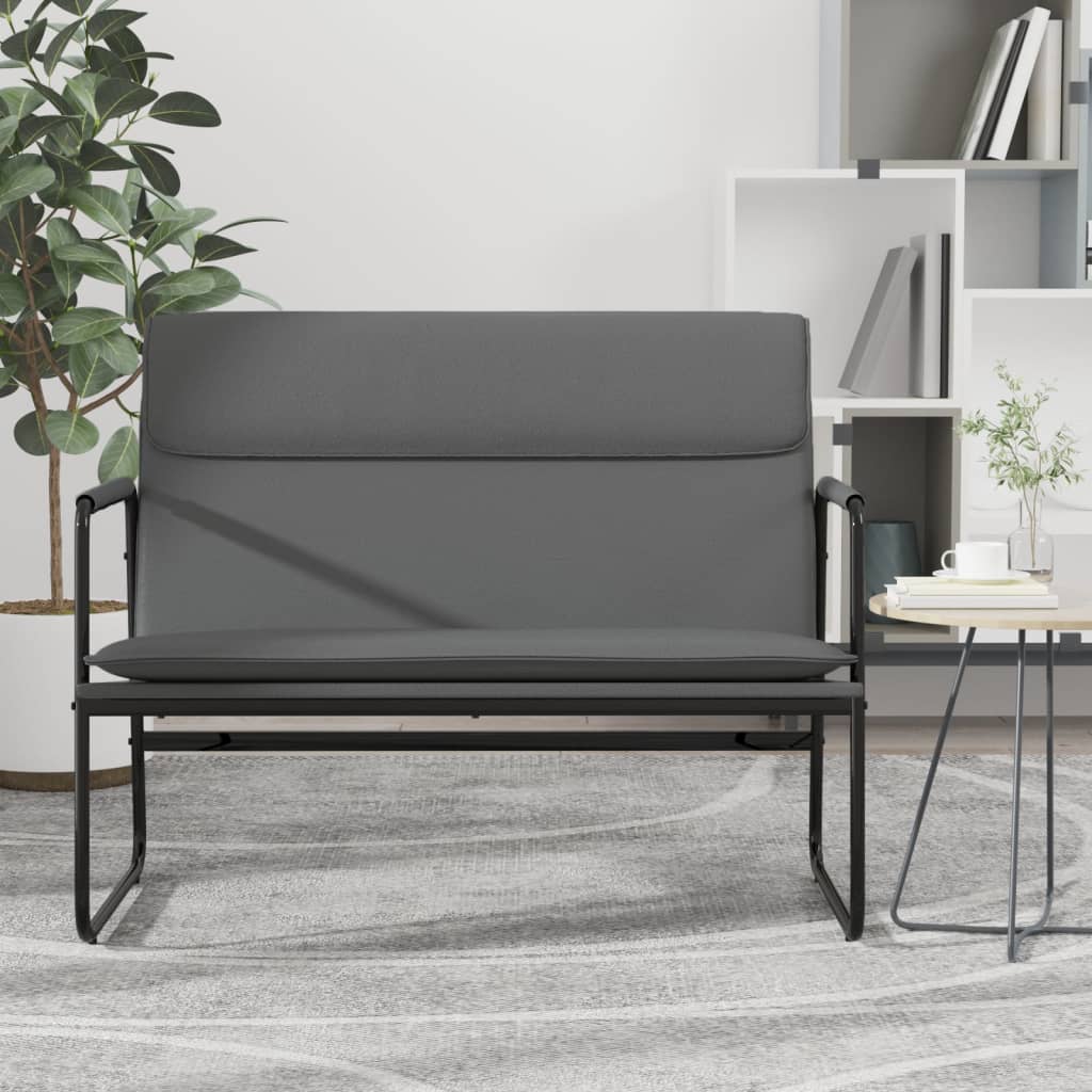 Sitzbank Grau 100x64x80 cm Kunstleder
