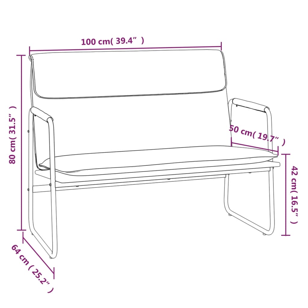 Sitzbank Weinrot 100x64x80 cm Kunstleder