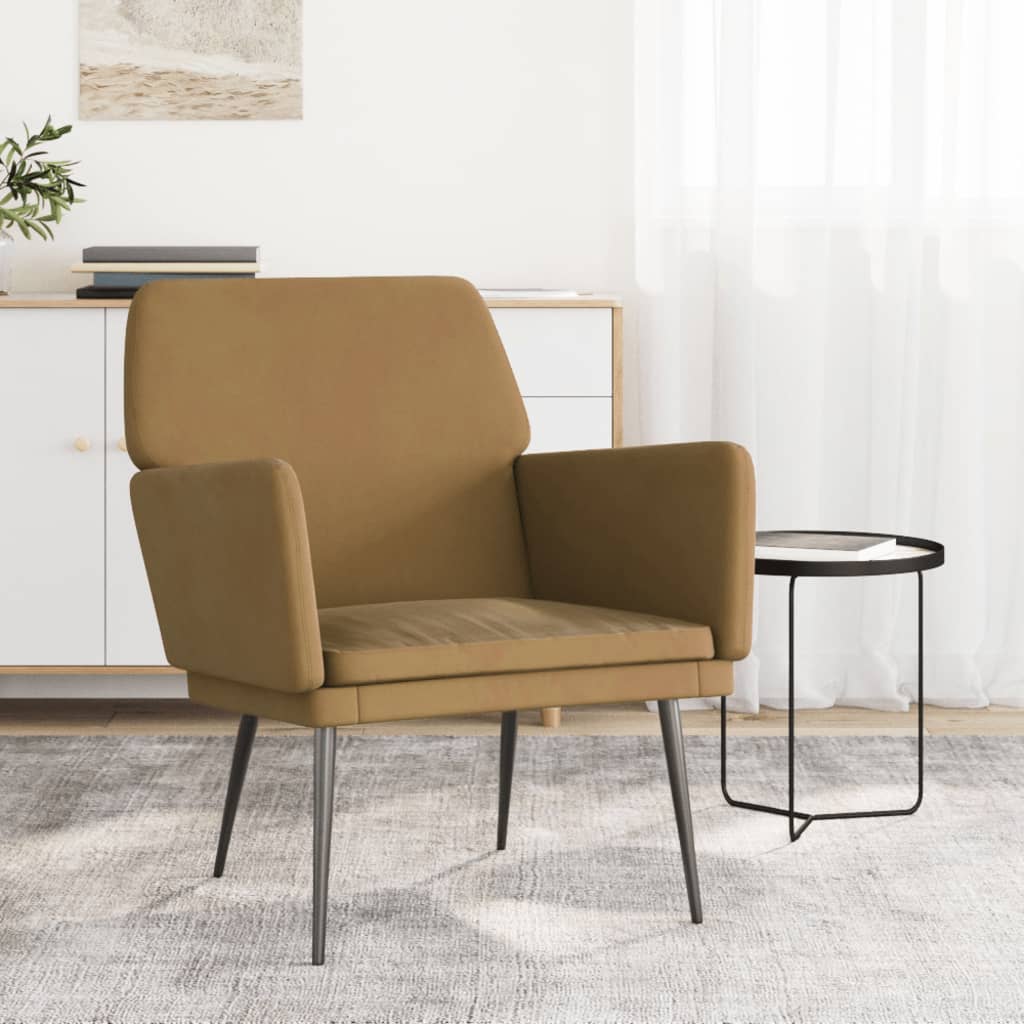 Sessel Braun 62x79x79 cm Samt