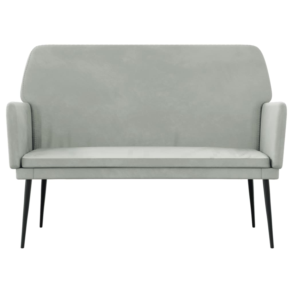 Sitzbank Hellgrau 108x79x79 cm Samt