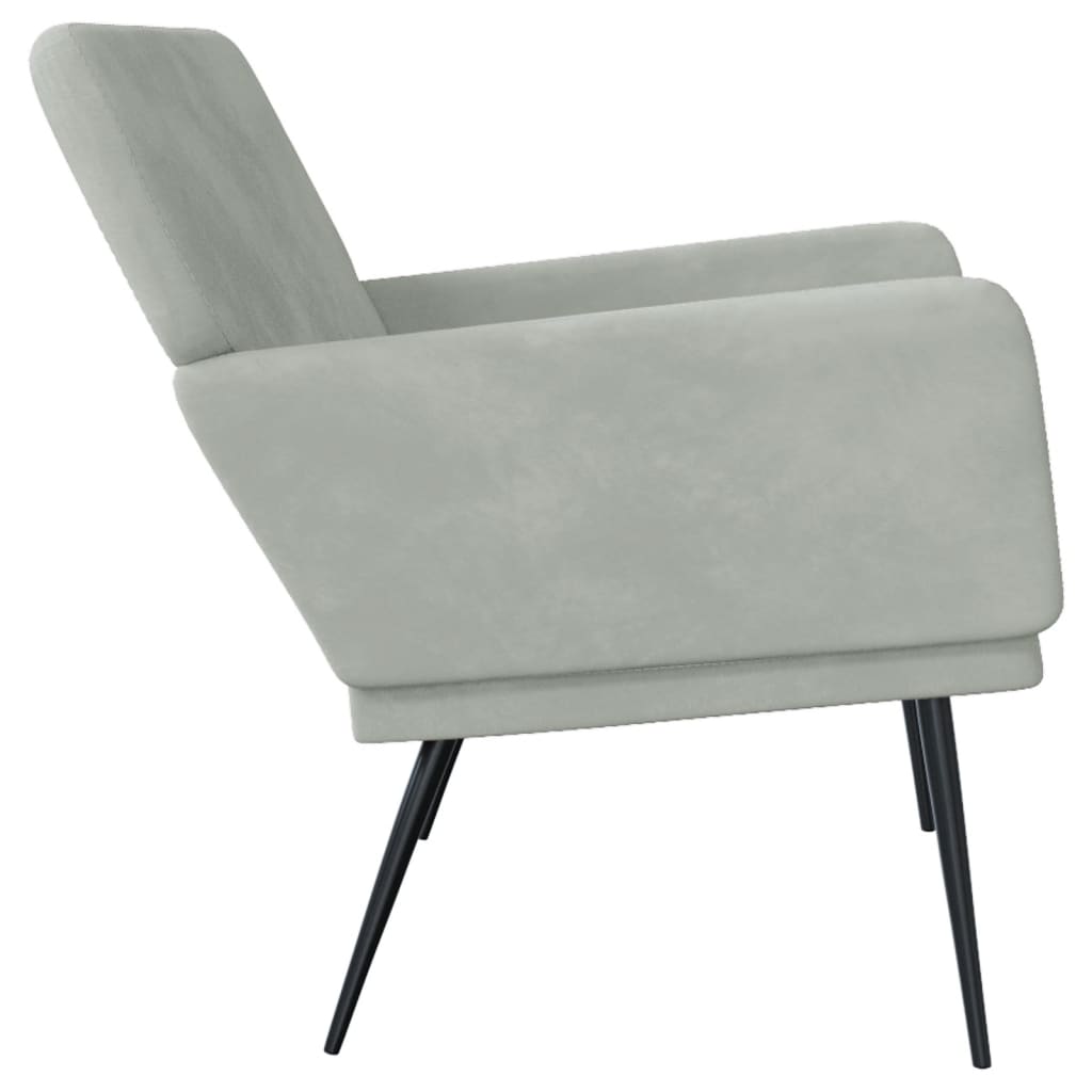 Sitzbank Hellgrau 108x79x79 cm Samt