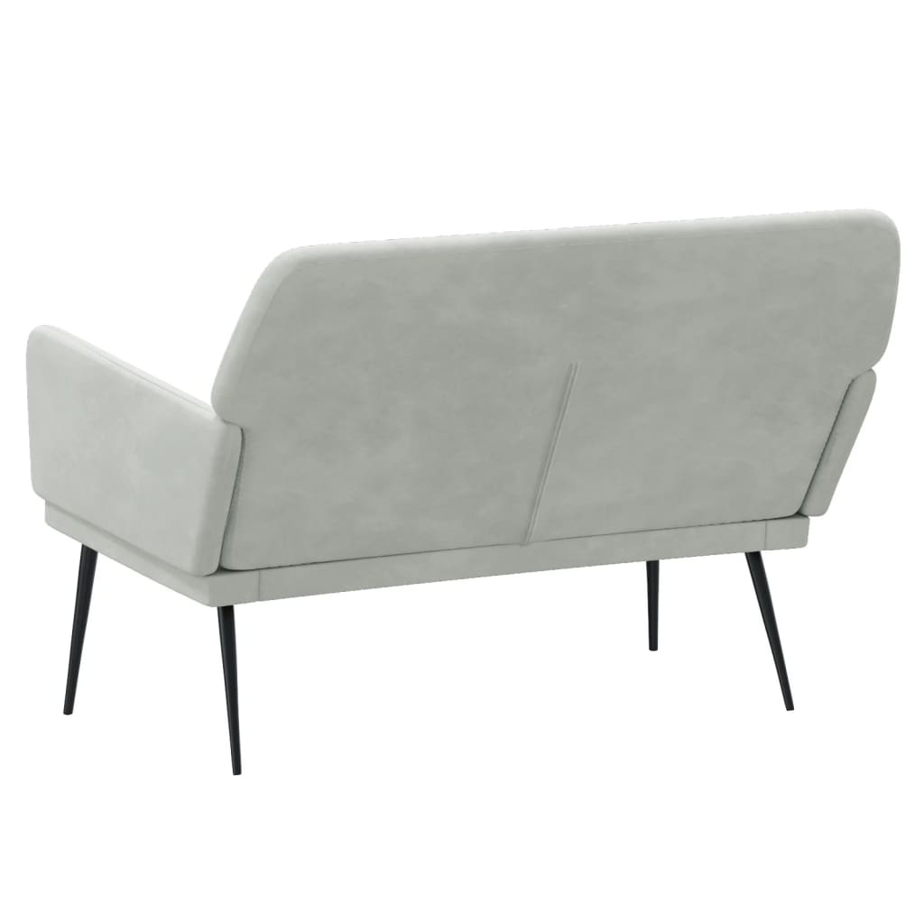 Sitzbank Hellgrau 108x79x79 cm Samt