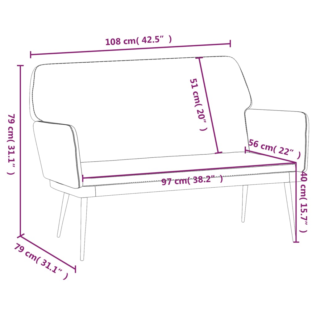 Sitzbank Dunkelgrün 108x79x79 cm Samt