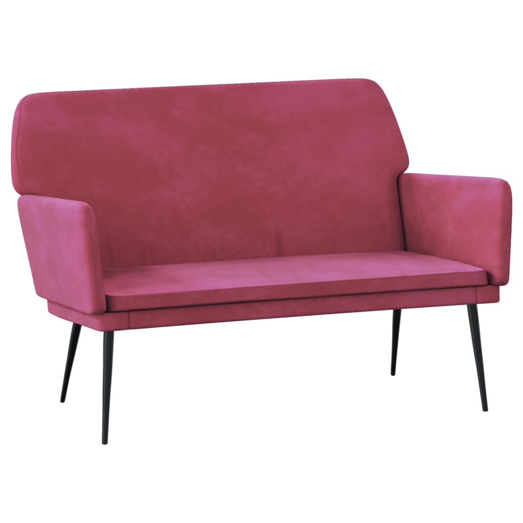 Sitzbank Weinrot 108x79x79 cm Samt