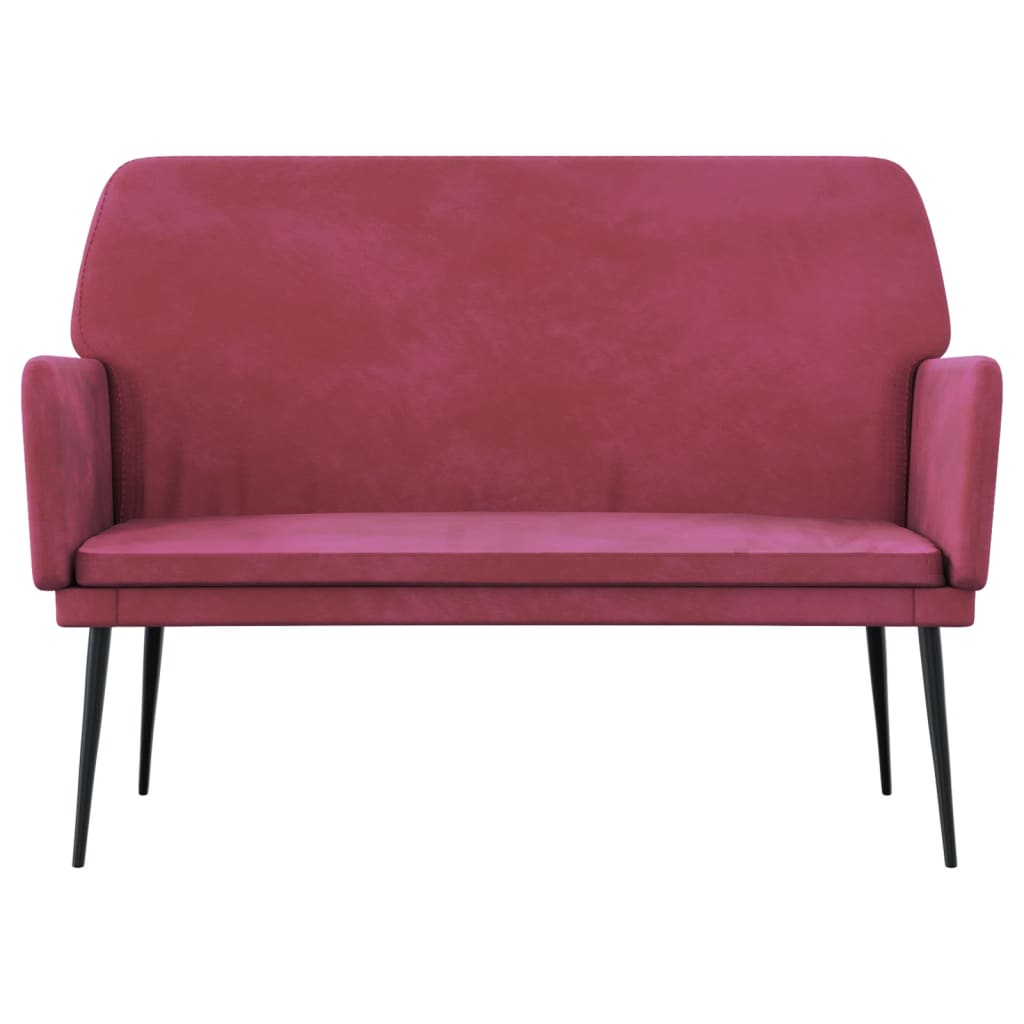 Sitzbank Weinrot 108x79x79 cm Samt