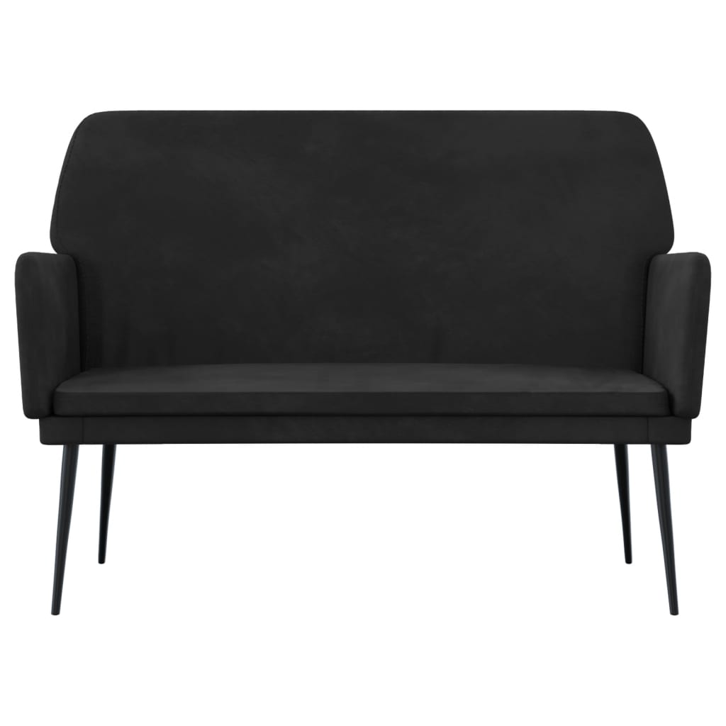 Sitzbank Schwarz 108x79x79 cm Samt