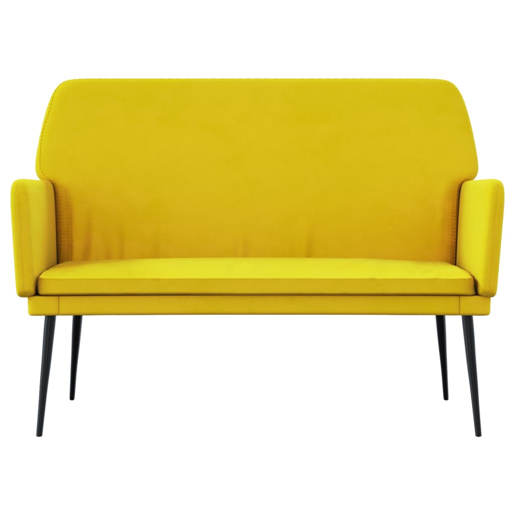 Sitzbank Gelb 108x79x79 cm Samt