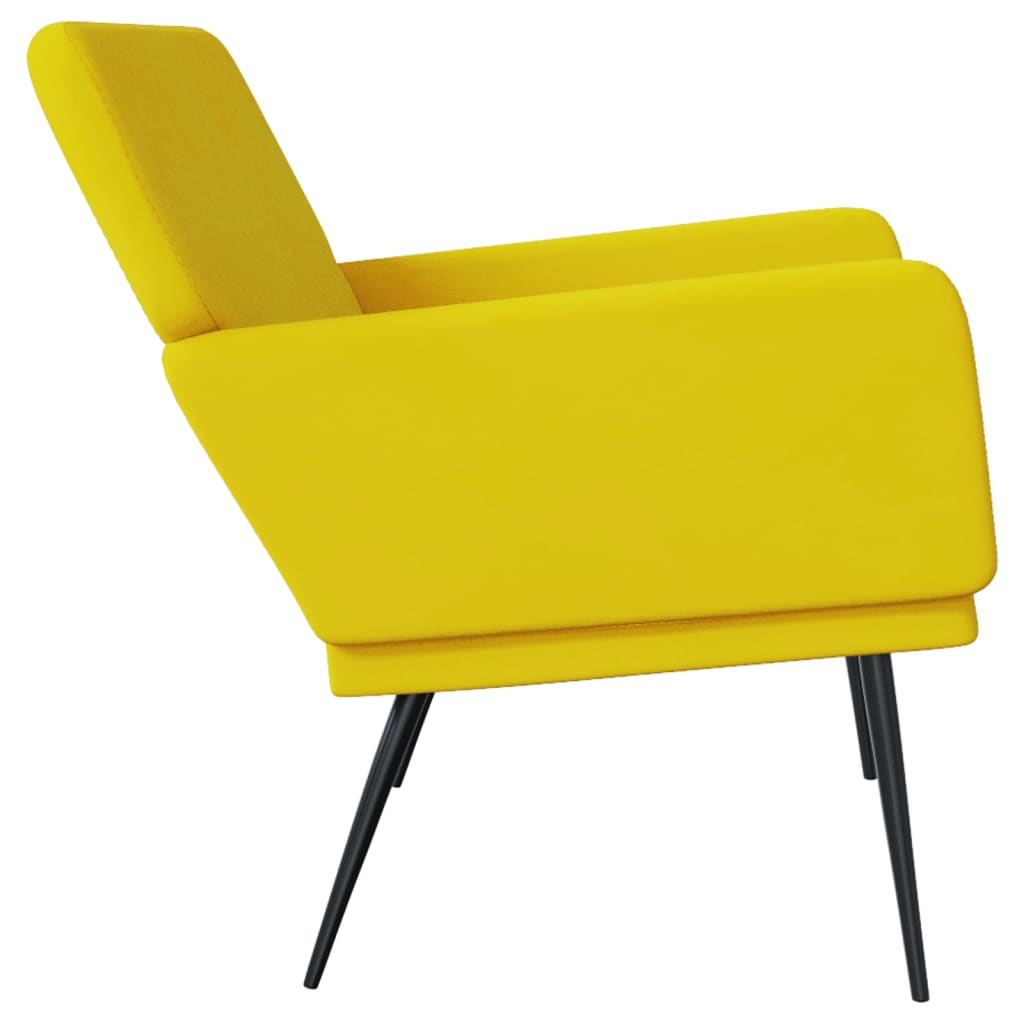 Sitzbank Gelb 108x79x79 cm Samt
