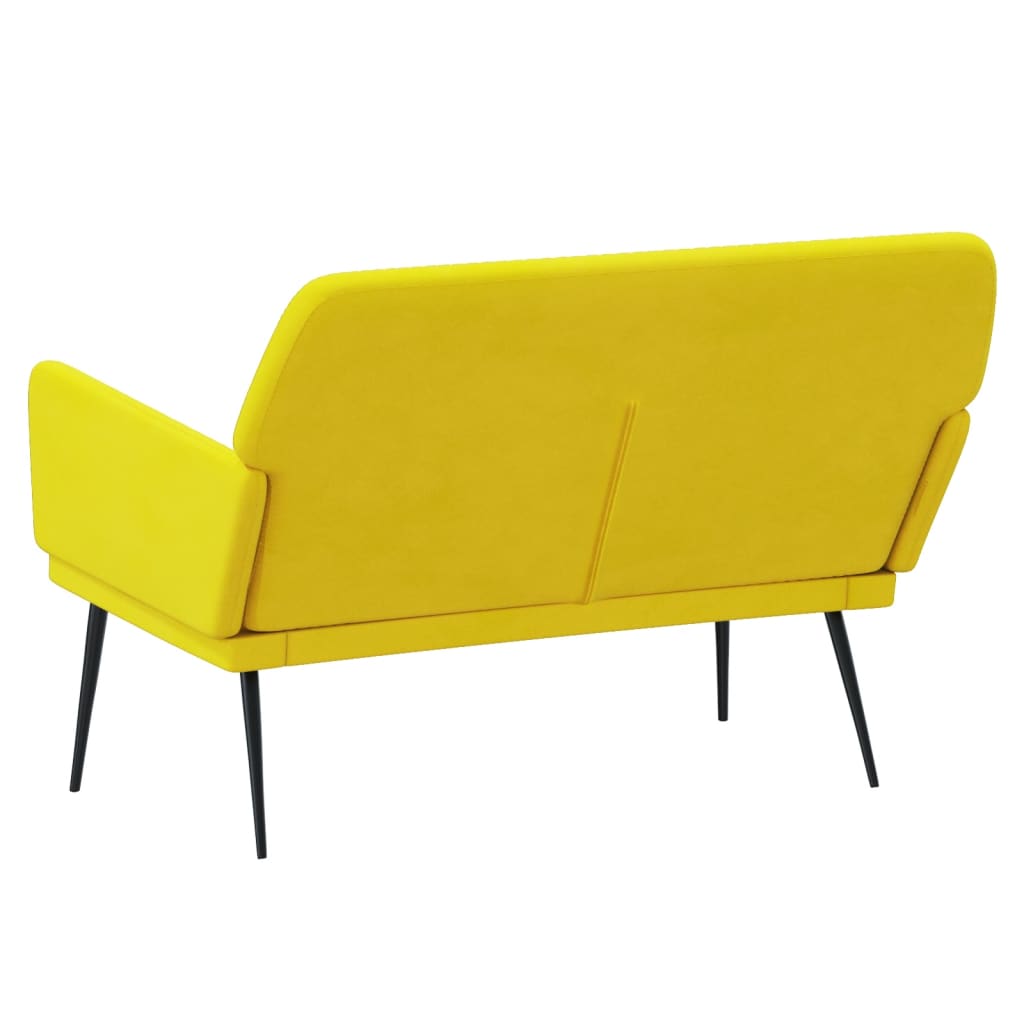 Sitzbank Gelb 108x79x79 cm Samt