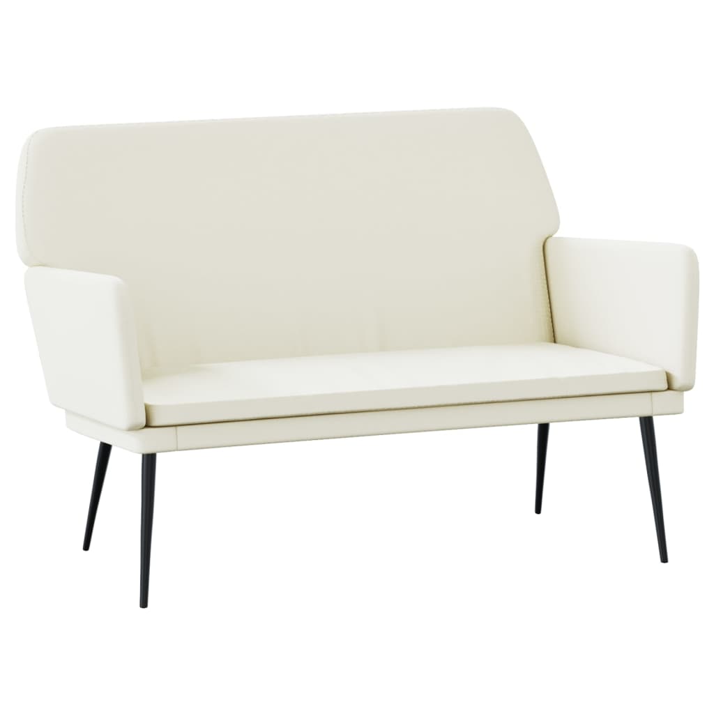 Sitzbank Creme 108x79x79 cm Samt