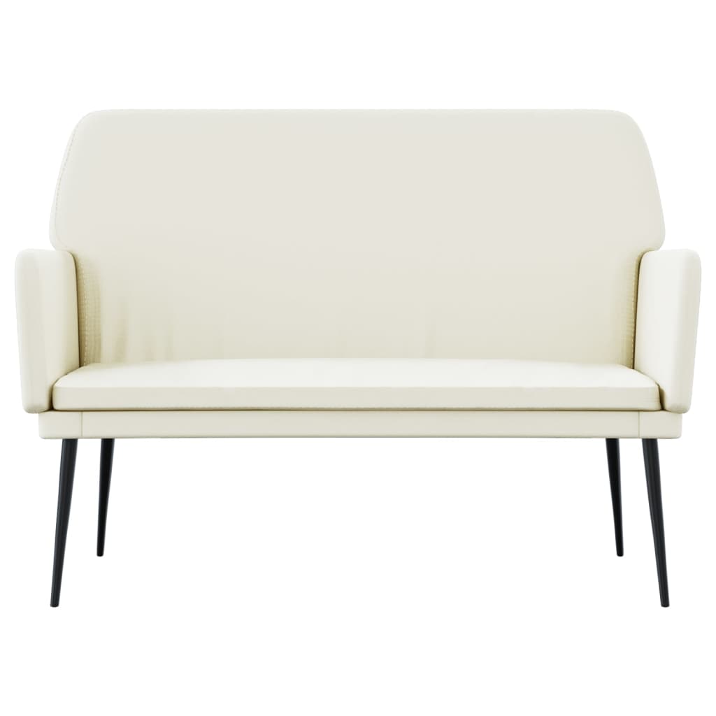 Sitzbank Creme 108x79x79 cm Samt