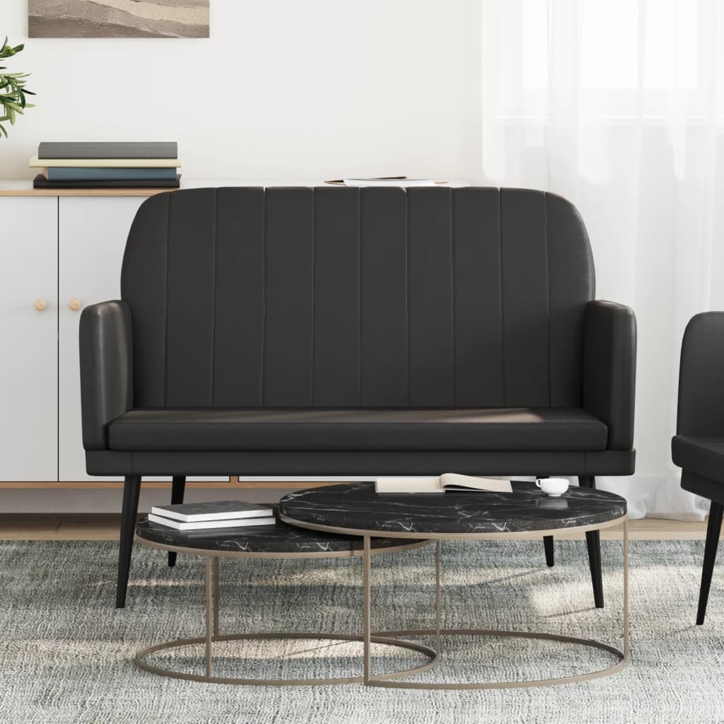 Sitzbank Schwarz 107x80x81 cm Kunstleder