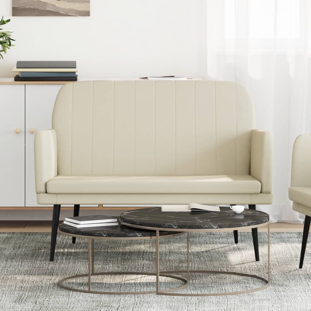 Sitzbank Creme 107x80x81 cm Kunstleder