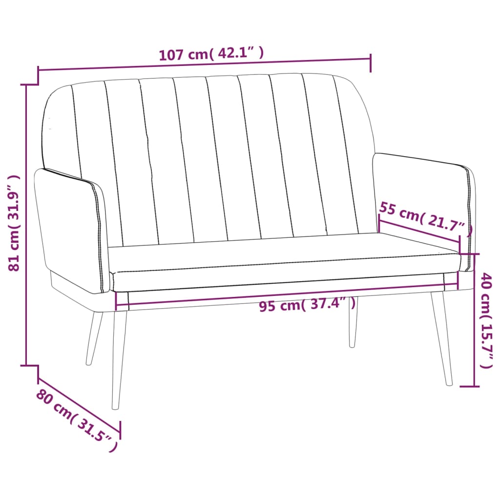 Sitzbank Cappuccino-Braun 107x80x81 cm Kunstleder