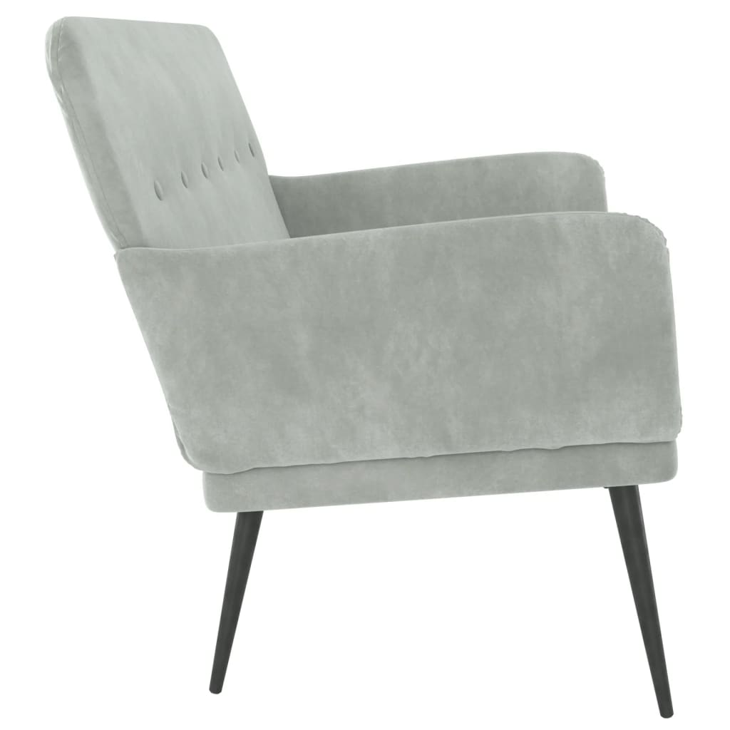 Sitzbank Hellgrau 108x79x79 cm Samt