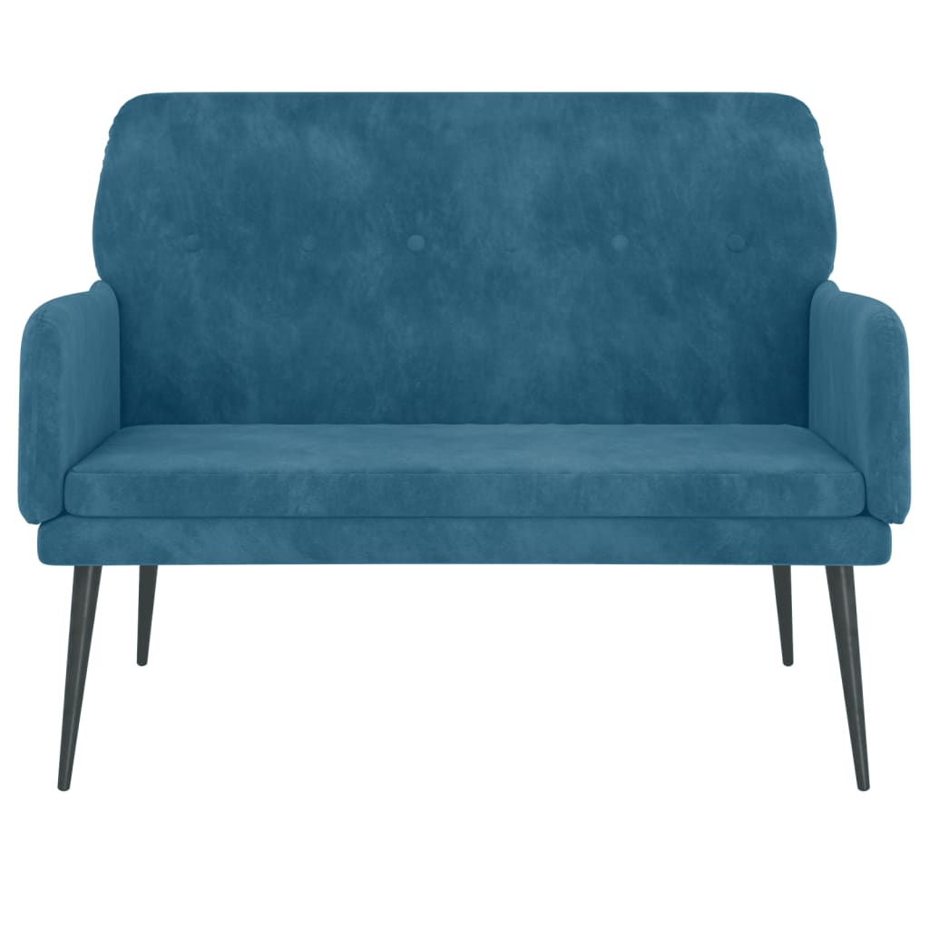 Sitzbank Blau 108x79x79 cm Samt