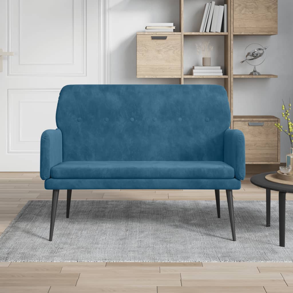 Sitzbank Blau 108x79x79 cm Samt
