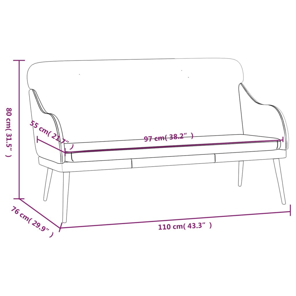 Sitzbank Braun 110x76x80 cm Kunstleder