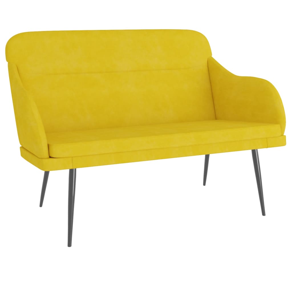 Sitzbank Gelb 110x76x80 cm Samt