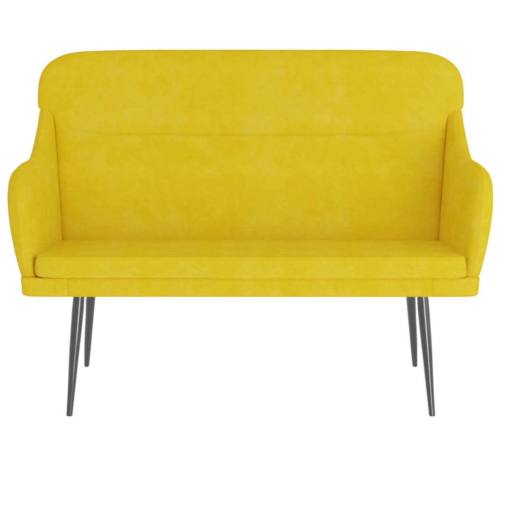 Sitzbank Gelb 110x76x80 cm Samt