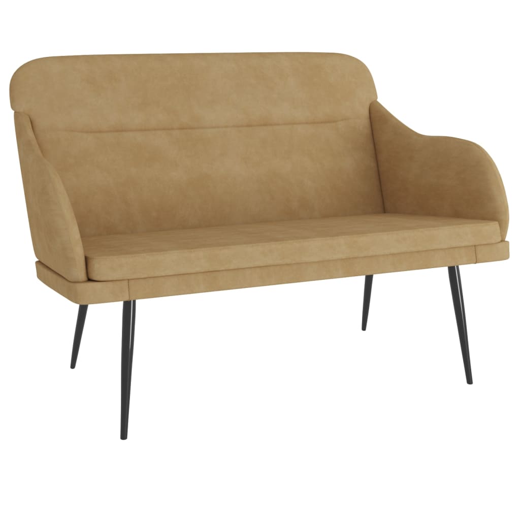 Sitzbank Braun 110x76x80 cm Samt