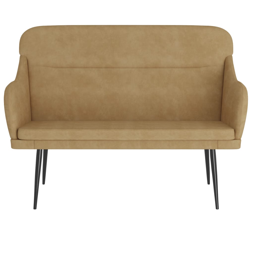 Sitzbank Braun 110x76x80 cm Samt