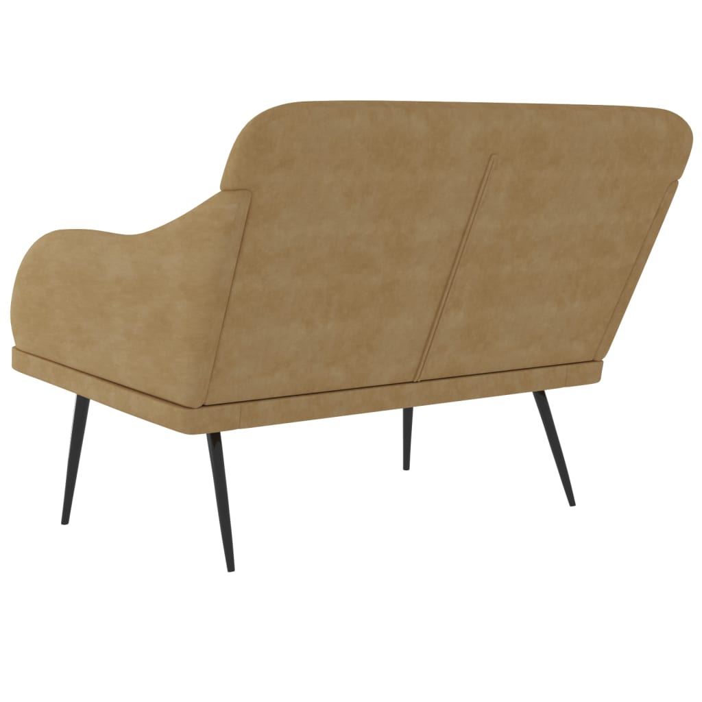 Sitzbank Braun 110x76x80 cm Samt