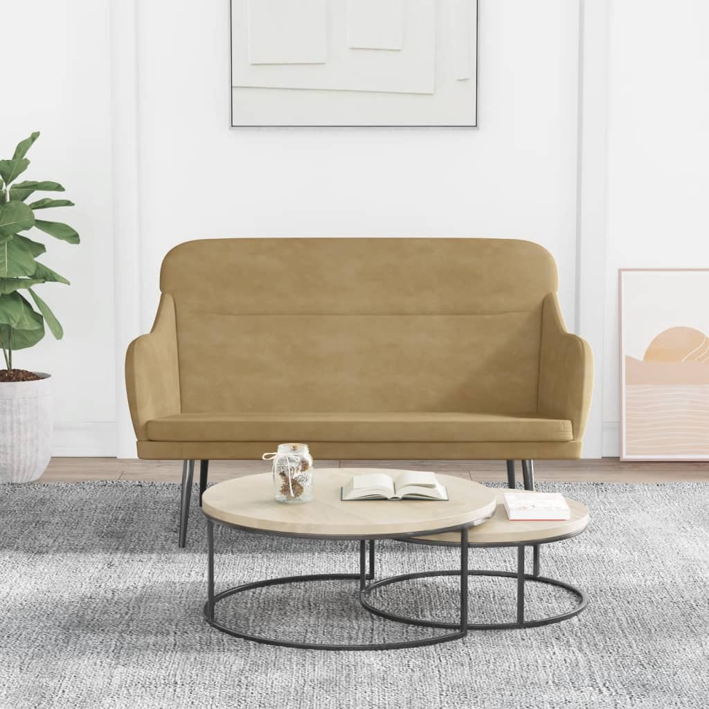 Sitzbank Braun 110x76x80 cm Samt