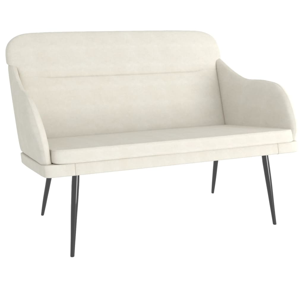 Sitzbank Creme 110x76x80 cm Samt
