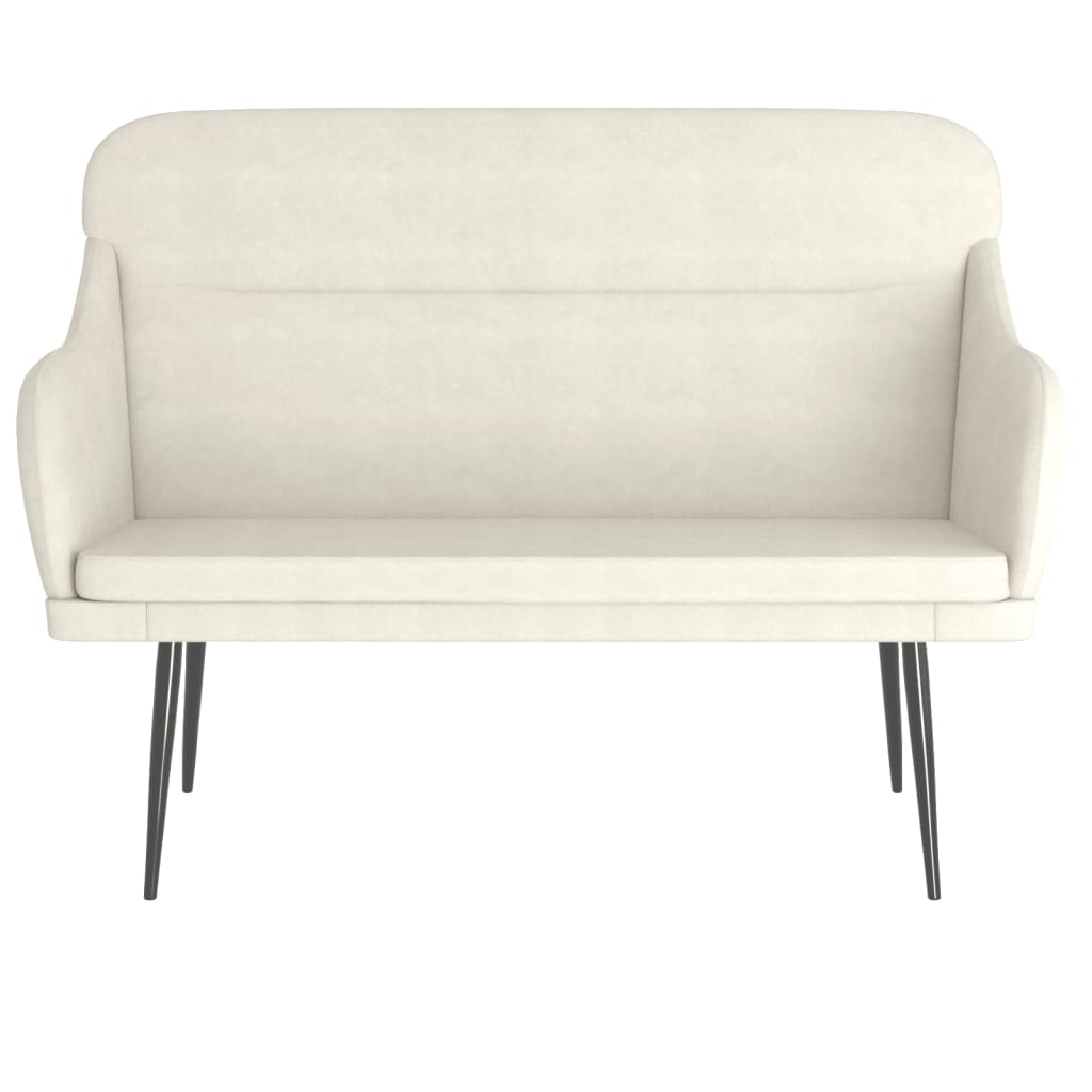 Sitzbank Creme 110x76x80 cm Samt