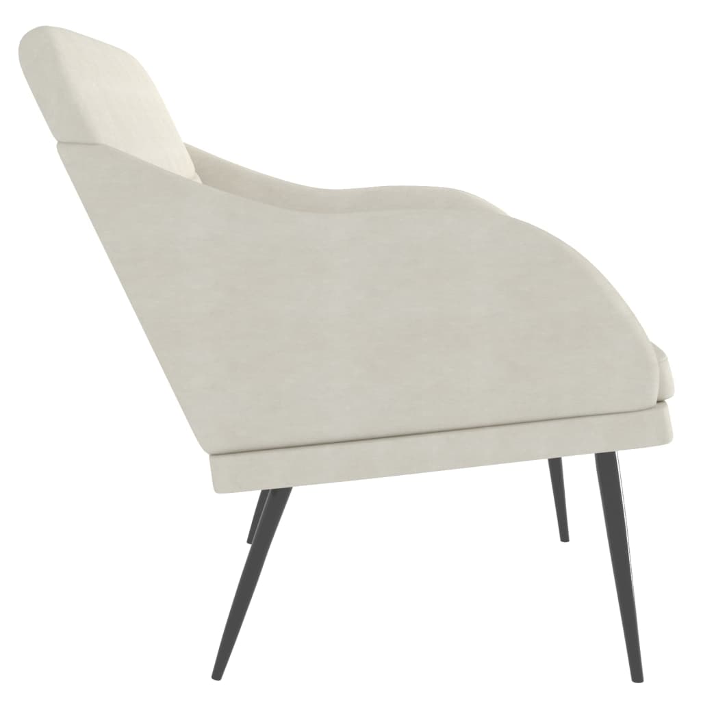 Sitzbank Creme 110x76x80 cm Samt
