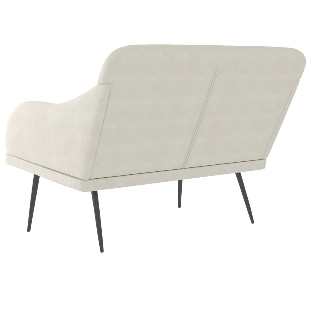 Sitzbank Creme 110x76x80 cm Samt