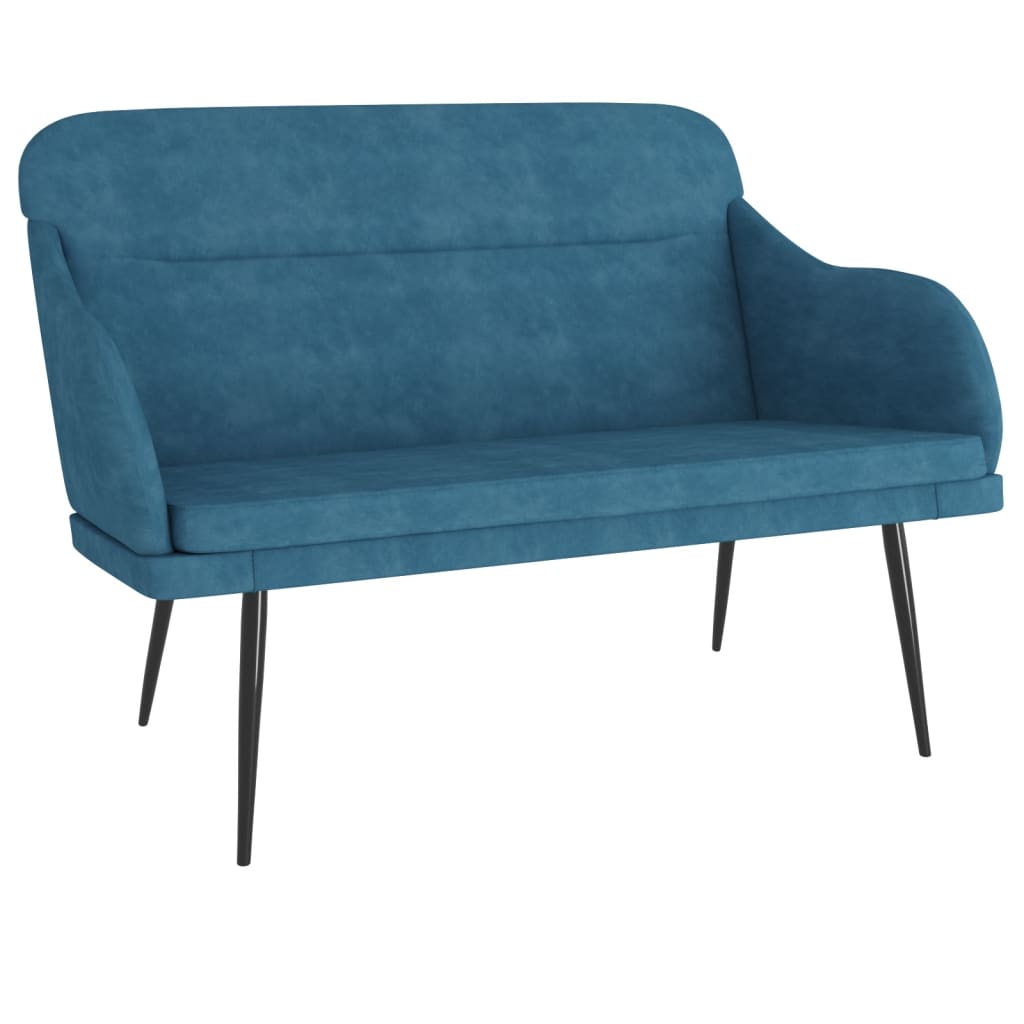 Sitzbank Blau 110x76x80 cm Samt