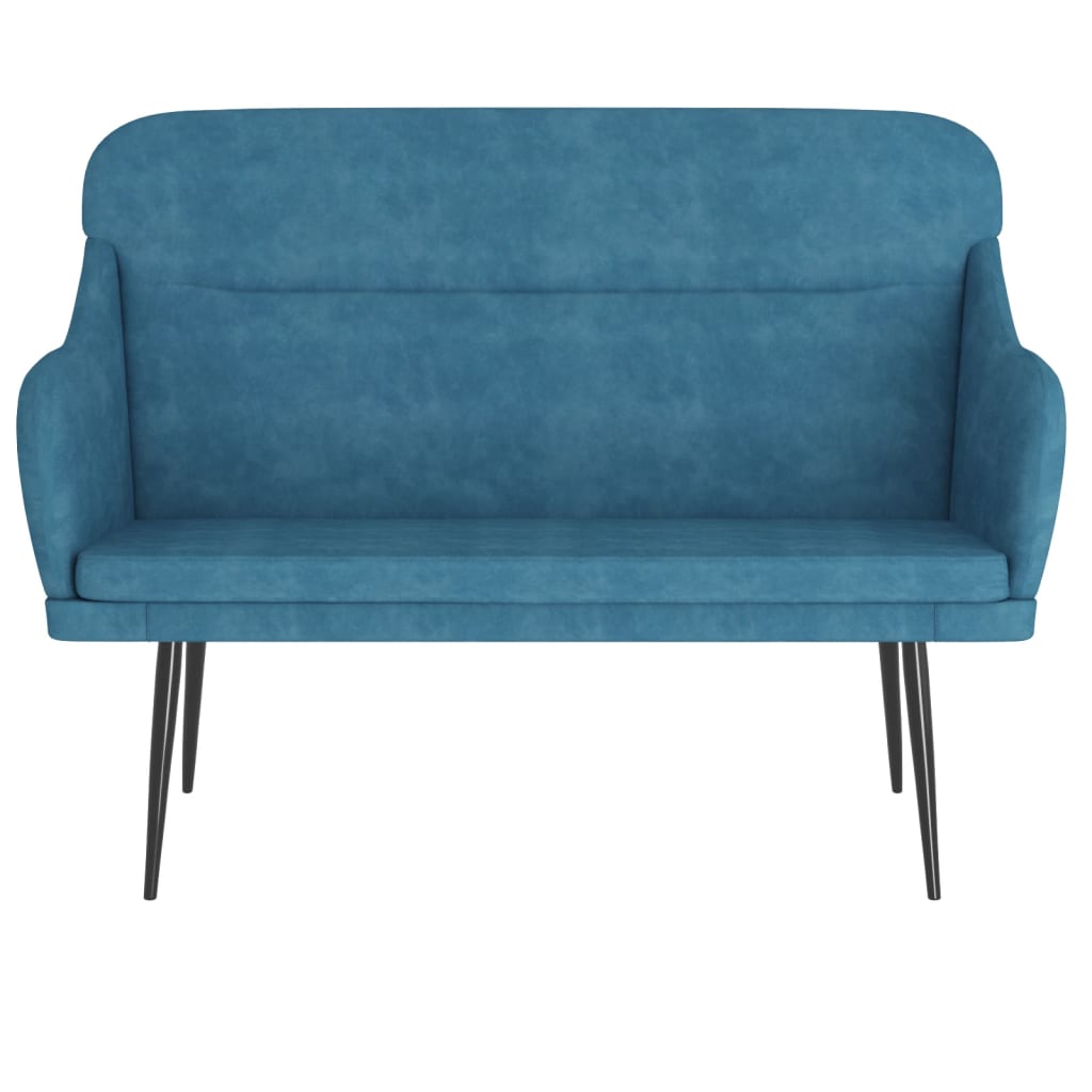 Sitzbank Blau 110x76x80 cm Samt