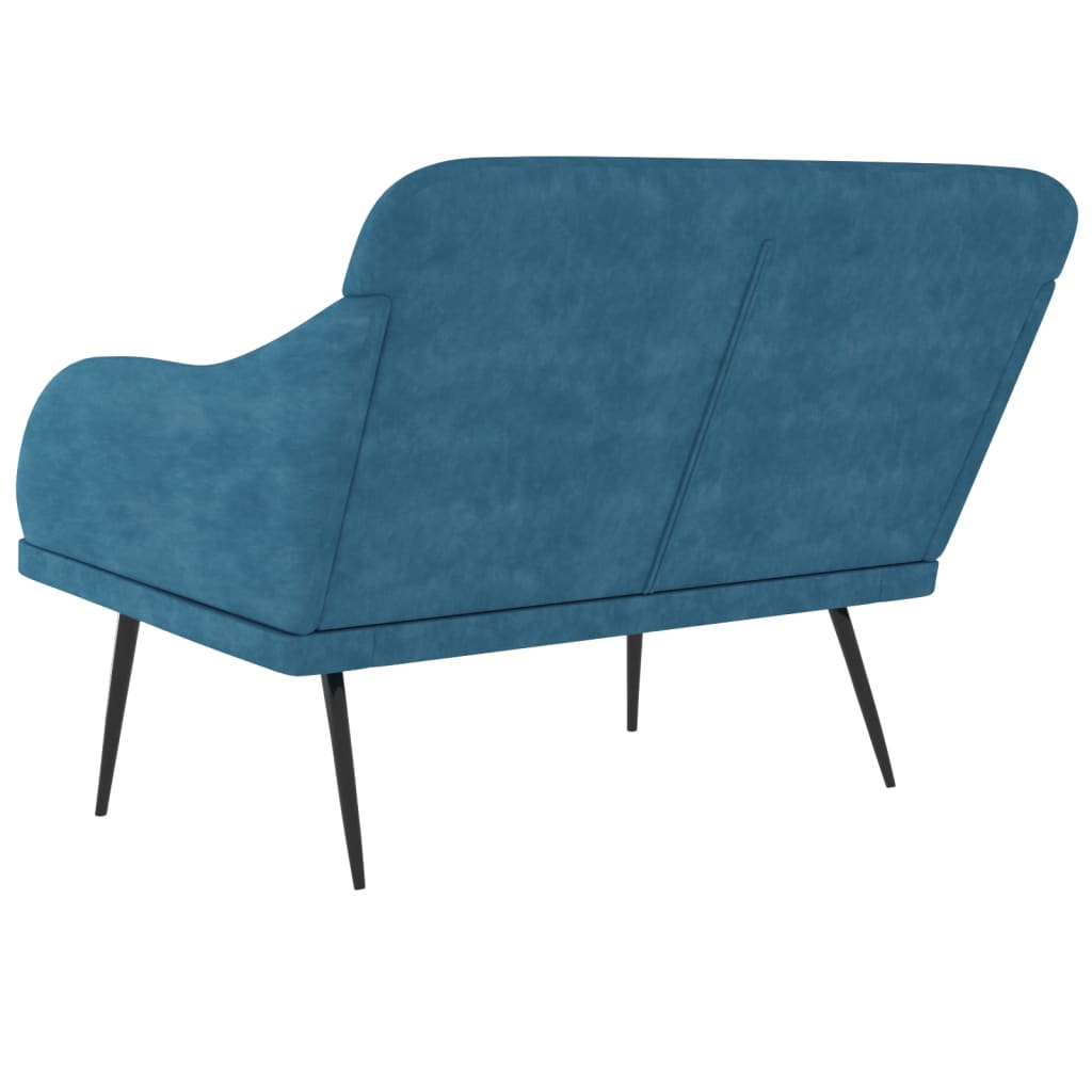 Sitzbank Blau 110x76x80 cm Samt