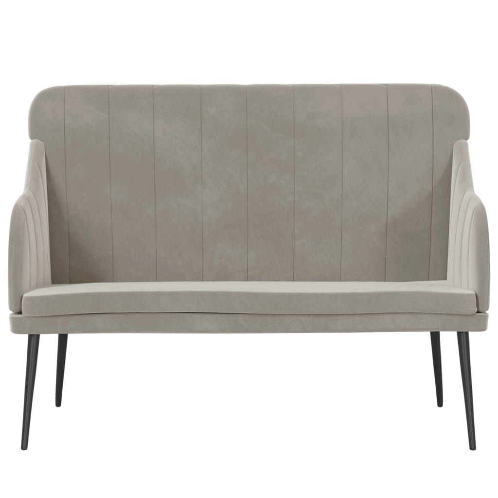 Sitzbank Hellgrau 110x76x80 cm Samt