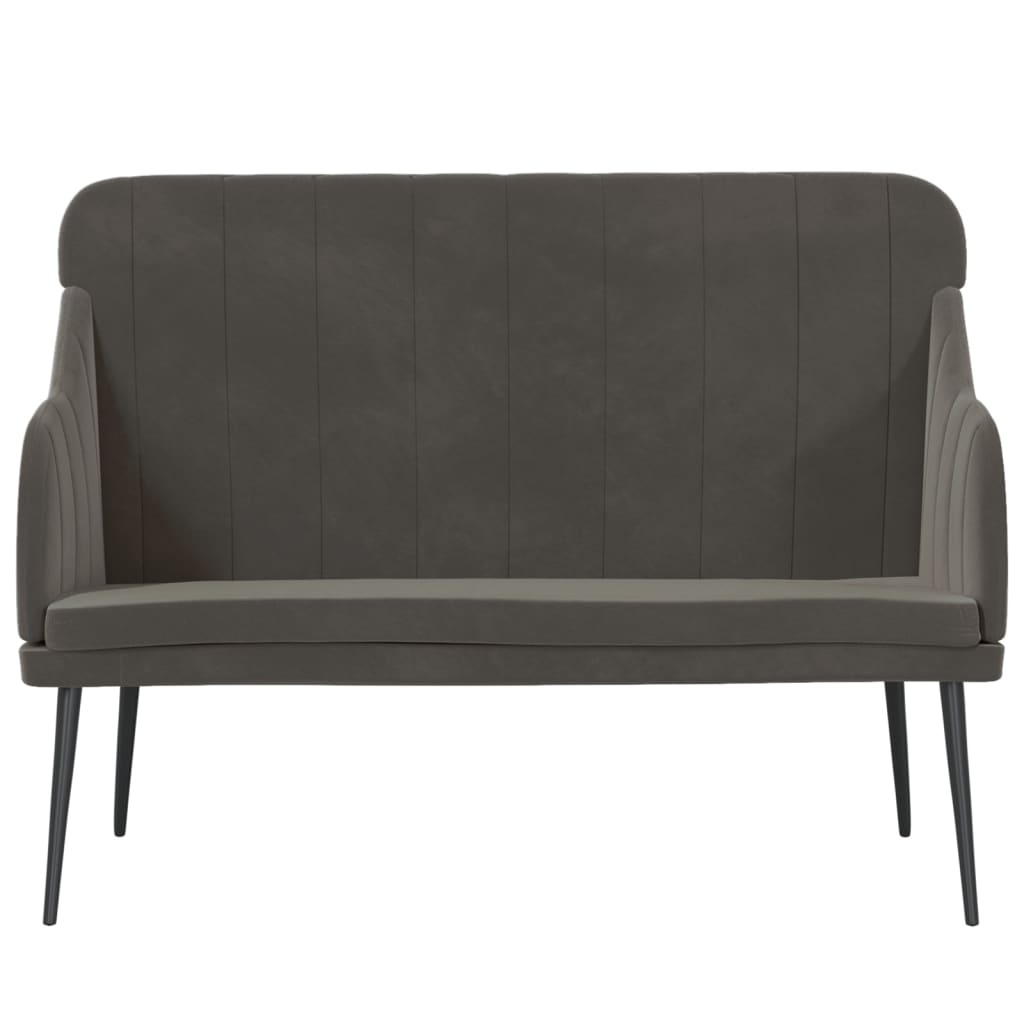 Sitzbank Dunkelgrau 110x76x80 cm Samt