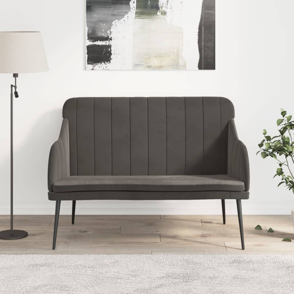 Sitzbank Dunkelgrau 110x76x80 cm Samt