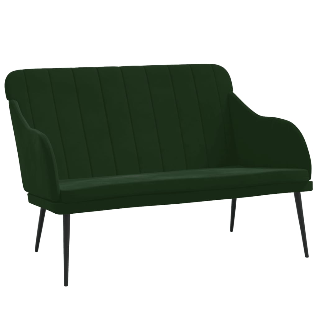Sitzbank Dunkelgrün 110x76x80 cm Samt