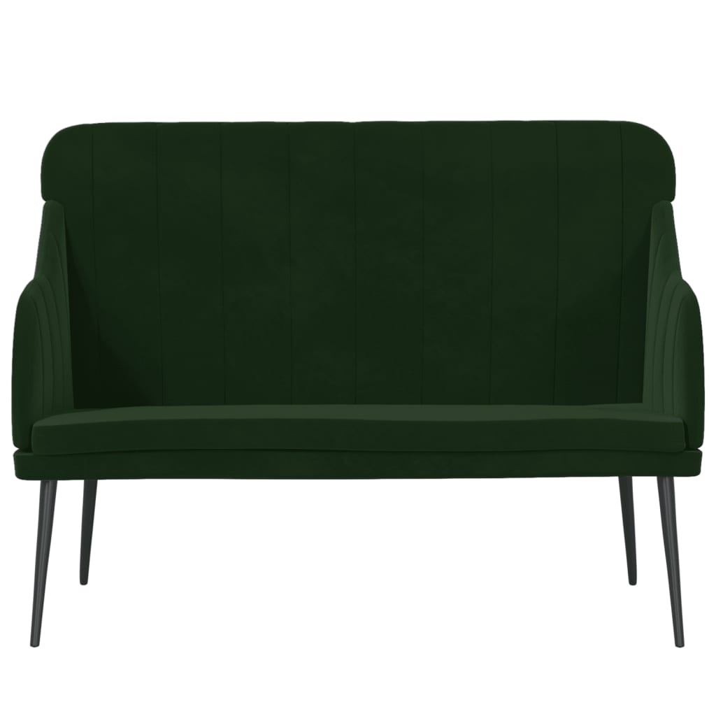 Sitzbank Dunkelgrün 110x76x80 cm Samt