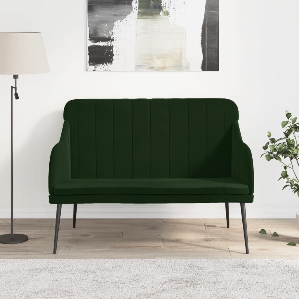 Sitzbank Dunkelgrün 110x76x80 cm Samt
