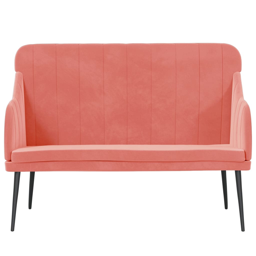 Sitzbank Rosa 110x76x80 cm Samt