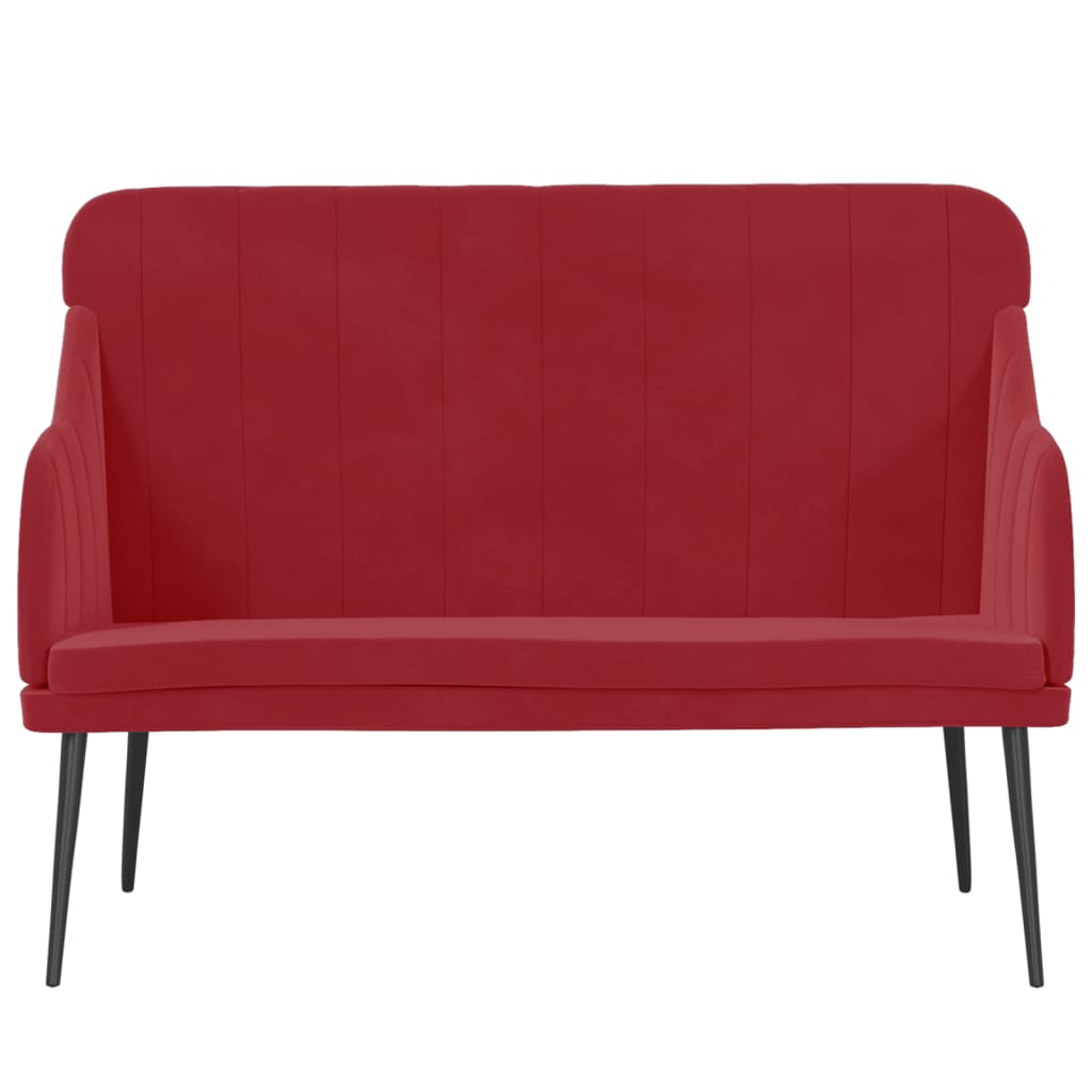 Sitzbank Weinrot 110x76x80 cm Samt