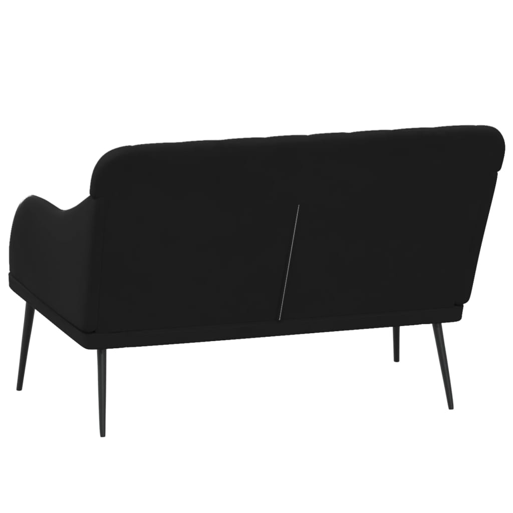 Sitzbank Schwarz 110x76x80 cm Samt