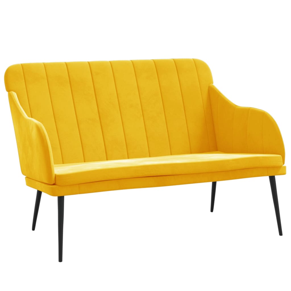 Sitzbank Gelb 110x76x80 cm Samt