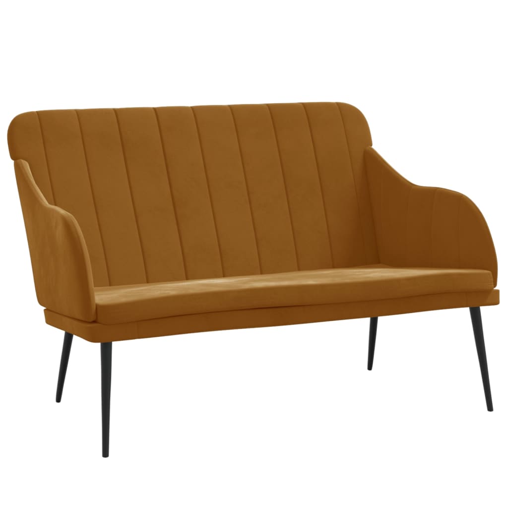 Sitzbank Braun 110x76x80 cm Samt