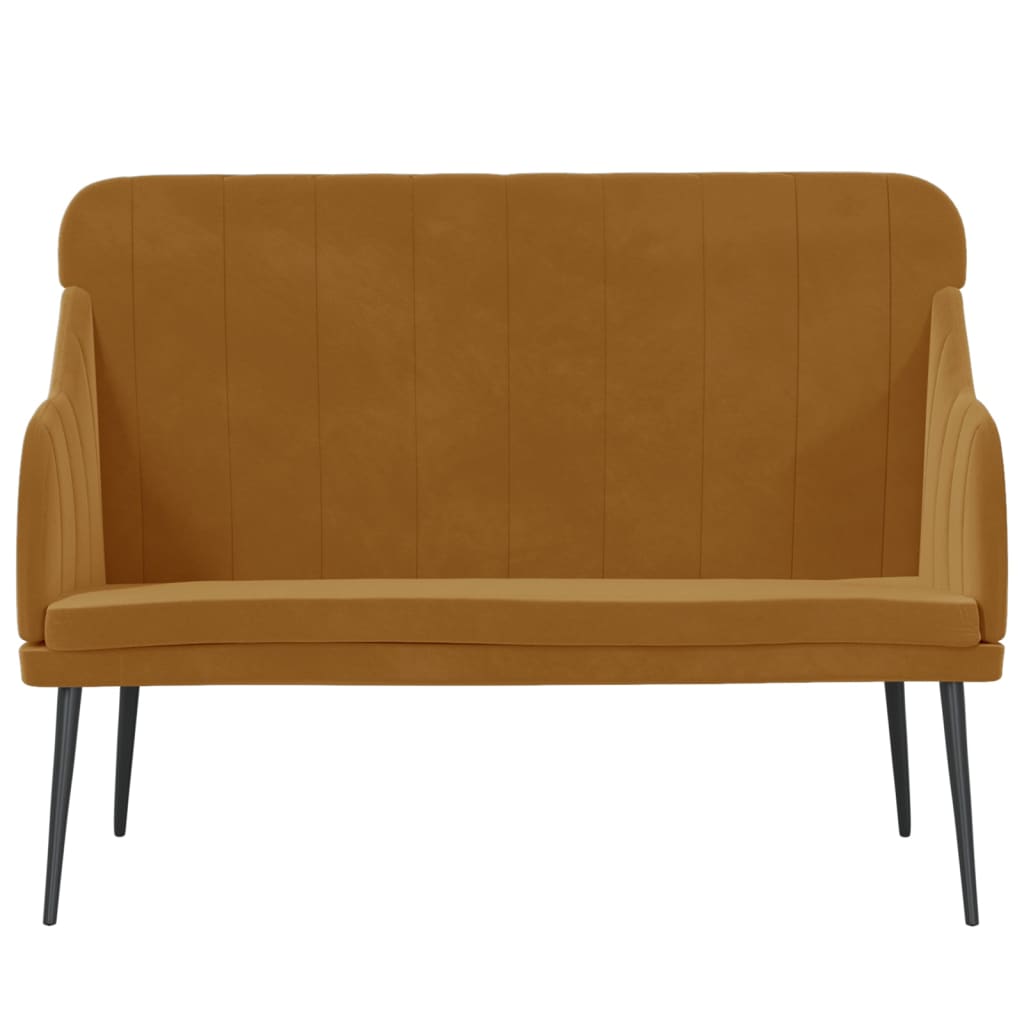 Sitzbank Braun 110x76x80 cm Samt