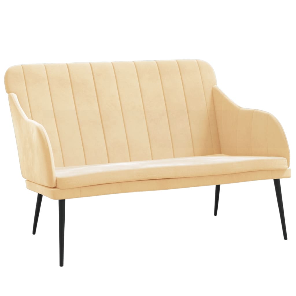 Sitzbank Creme 110x76x80 cm Samt
