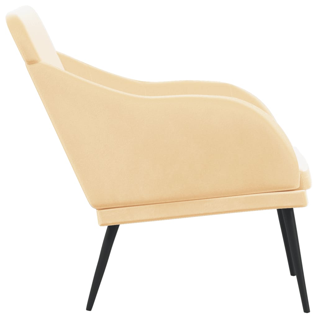 Sitzbank Creme 110x76x80 cm Samt