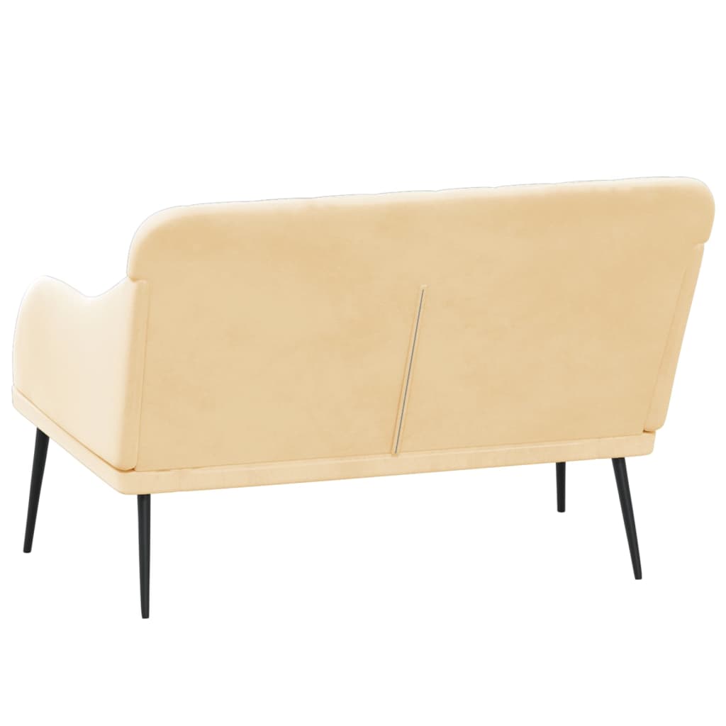 Sitzbank Creme 110x76x80 cm Samt